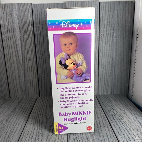 NEW Vintage 90s Mattel Baby Huglight Minnie In Original Box - KayBee sticker - Picture 4 of 9